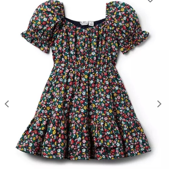 Janie and Jack Floral Puff Sleeve Dress SIZE 3T - Picture 1 of 4